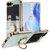 For Samsung Galaxy Z Flip6 5G Case Precise Cutouts 6D Electroplating TPU Phone Cover with Ring Holder