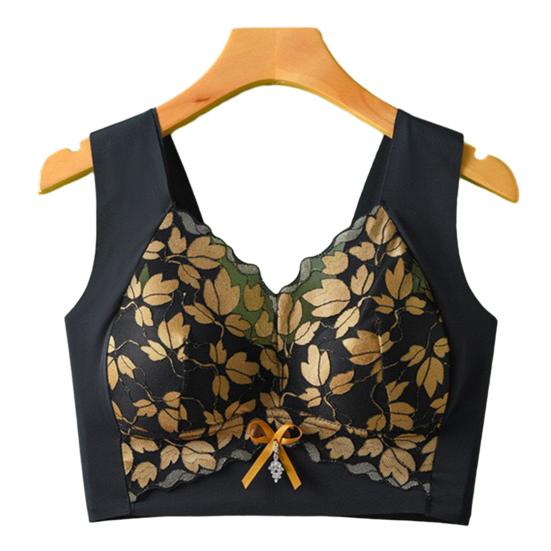 Женский цветочный кружевной бюстгальтер с полным покрытием на косточках, спортивное нижнее белье размера плюс, бесшовный подтягивающий бюстгальтер для большой груди