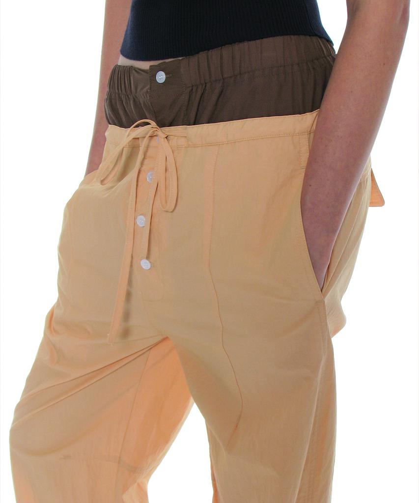 PARTIMENTO WOMEN Double Waist Parachute Pants_Orange
