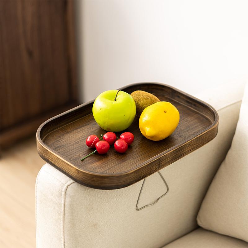 Sofa Armrest Table, Sofa Armrest Tray Table, Portable Table, Tv Table And Small Side Table Foldable Clip-On Sofa Tray