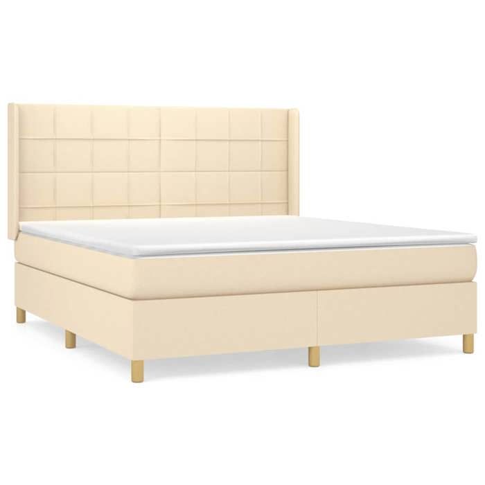 Maison Exclusive - Sommier à lattes de lit avec matelas Crème 180x200 cm Tissu