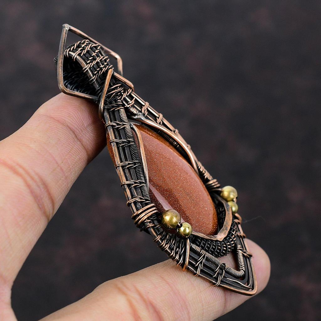 Подвеска Солнце Ситара Подвеска, обернутая медной проволокой Ювелирные изделия из натуральных драгоценных камней Подвеска ручной работы Замечательные медные украшения Подвеска в стиле бохо Подарок для нее