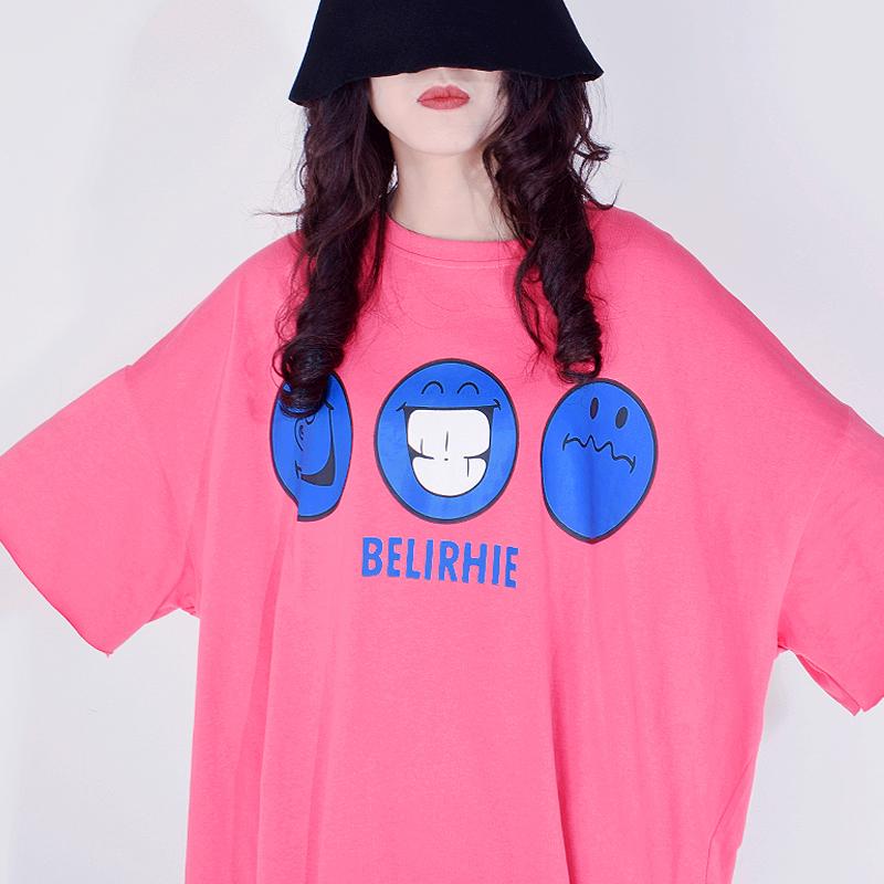 Xitao Повседневная длинная женская футболка с принтом и боковым разрезом DMY4193