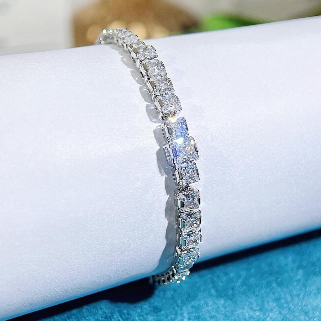 CMM Korean-Style Elegant Temperament Women's Jewelry High-Quality Metal Accessories Shiny Zircon Tennis Bracelet