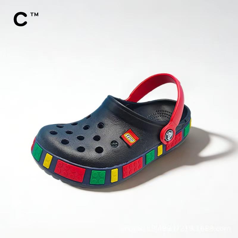 Crocs Классические детские сандалии и шлепанцы Lego для мальчиков и девочек
