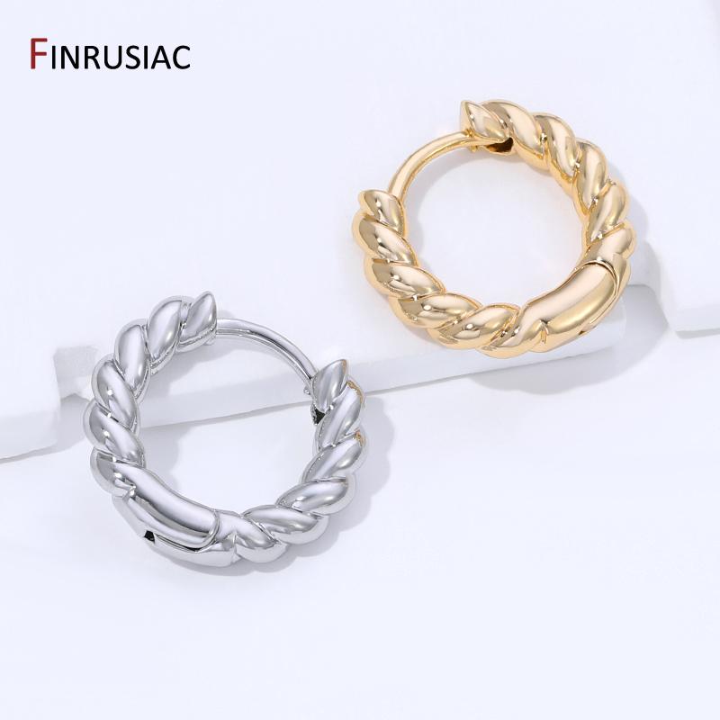 Позолоченные латунные круглые серьги-кольца 14K для женщин и девушек, модные серьги-кольца, подарки на свадьбу и вечеринку