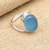 Aqua Chalcedony Gemstone Handmade 925 Sterling Silver Ring Jewelry