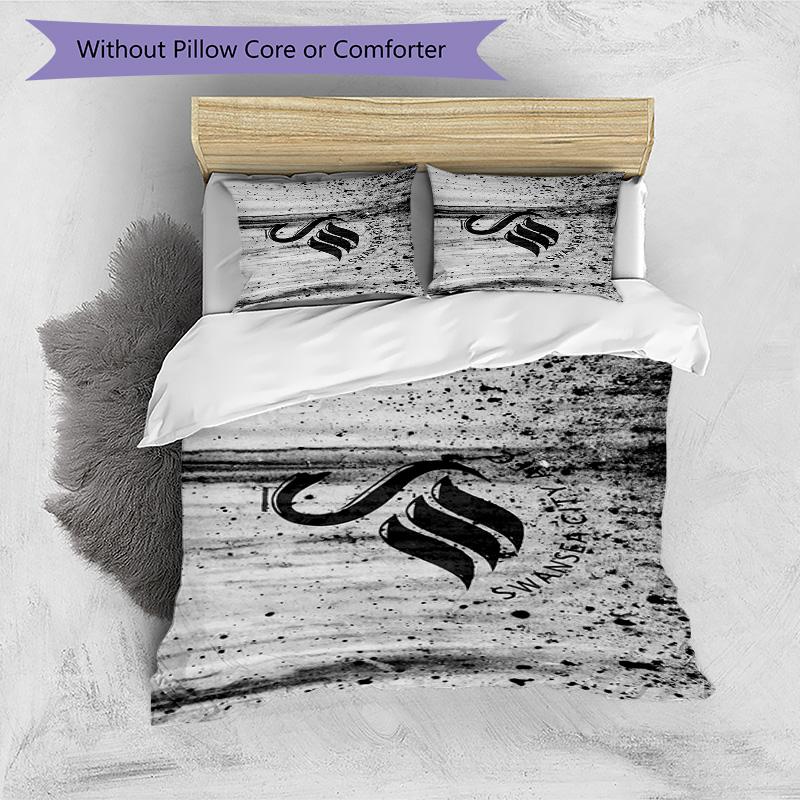 swansea city a.f.c Printed Pattern Duvet Cover Set – includes 1 duvet cover and 2 matching pillowcases Bedroom decor Christmas gifts