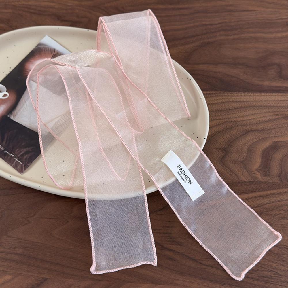 Y2K Silk Scarf Thin Organza Headscarf Decorative Long Skinny Scarf Beach