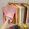 Semi-turtleneck Sweater Women's Bottoming Shirt Autumn and Winter New Thin Knitted Sweater Tight Inner Top Women