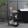 Nordic Double or Three Layer Mobile Dining Cart for Food, Tea, Wine, or Cake Delivery