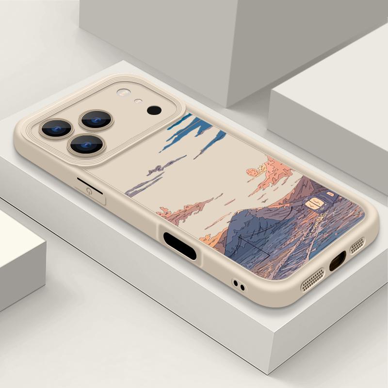 Чехол для телефона из ТПУ с рисунком горного поезда для iPhone Air 16e 17 16 15 14 Pro Max 13 12 Pro 15 16 Plus Противоударная мягкая силиконовая накладка