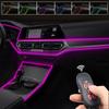 USB-неоновая подсветка салона автомобиля, 64 цвета, оптоволоконные ленты, несколько режимов, управление звуком, декоративная RGB-лампа для освещения