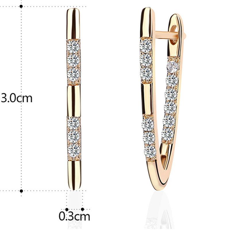 V Shape Design Fashion Jewelry Gifts For Women Earrings Synthetic Zircon Luxurious Fashion Handmade