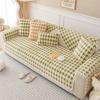 Houndstooth Sofa Cushion New Winter Warm Plush Plush Cushion Non-slip Autumn and Winter Cover Cloth