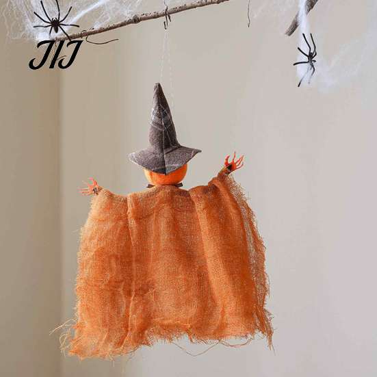 Cute Spooky Style Room Decorations Halloween Witch Doll Ornaments, Cat Pumpkin Playful Holiday Themed Hanging Dolls Decoration for Tree, Home