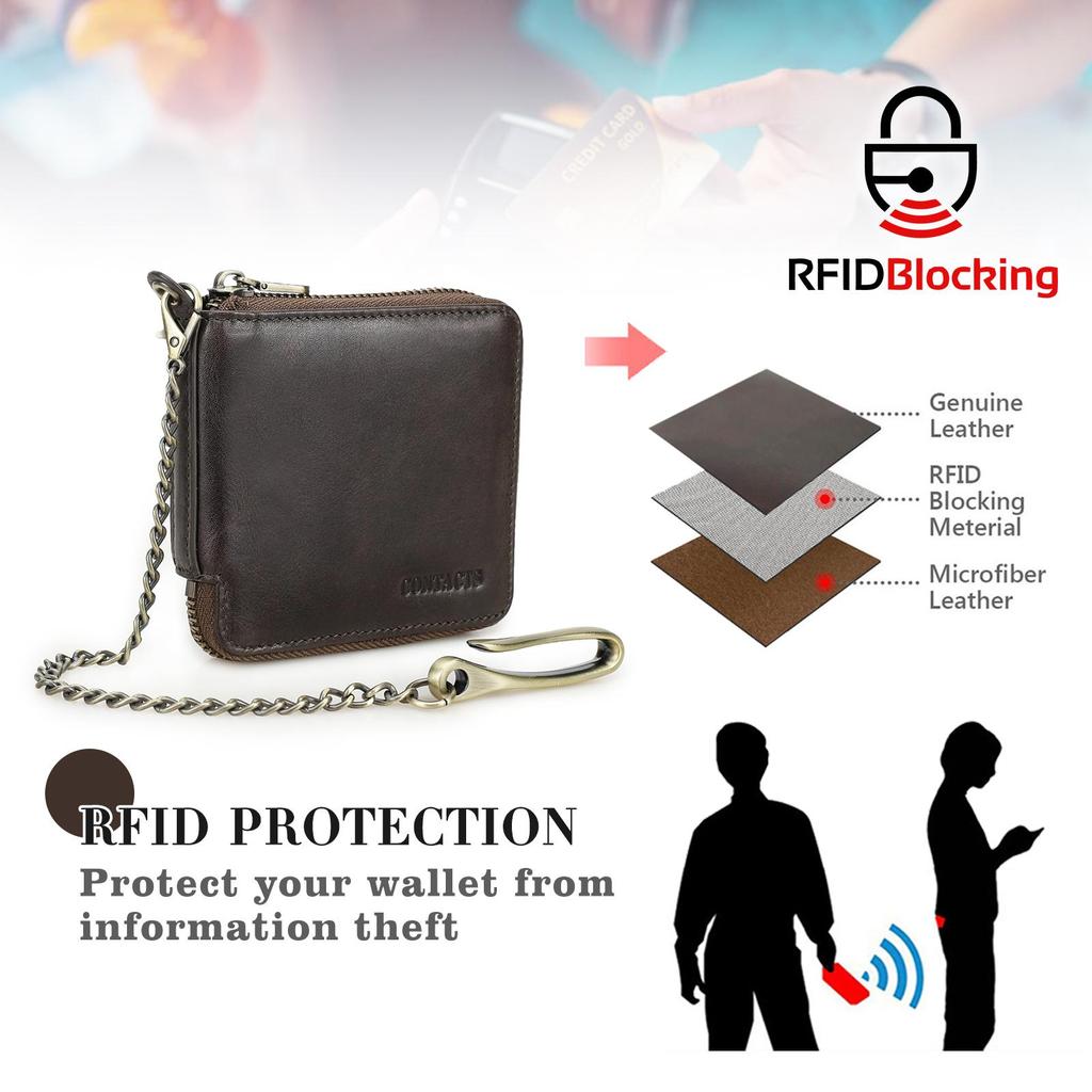 Кошелек CONTACT'S из натуральной кожи в классическом стиле для мужчин, короткий мужской кошелек FRID, мужской модный держатель для карт высокого качества, небольшой кошелек для мужчин