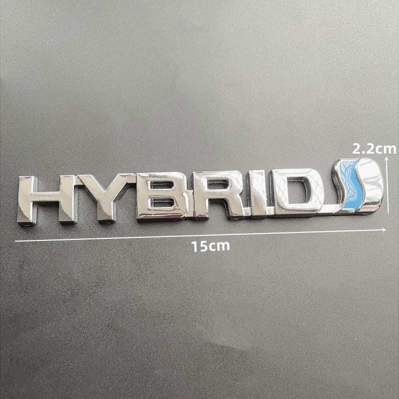 BBcx3 3D Metal HYBRID Logo Side Fender Rear Trunk Emblem Badge Car Sticker Decals For Toyota Prius Camry Crown Auris Rav4s TRD