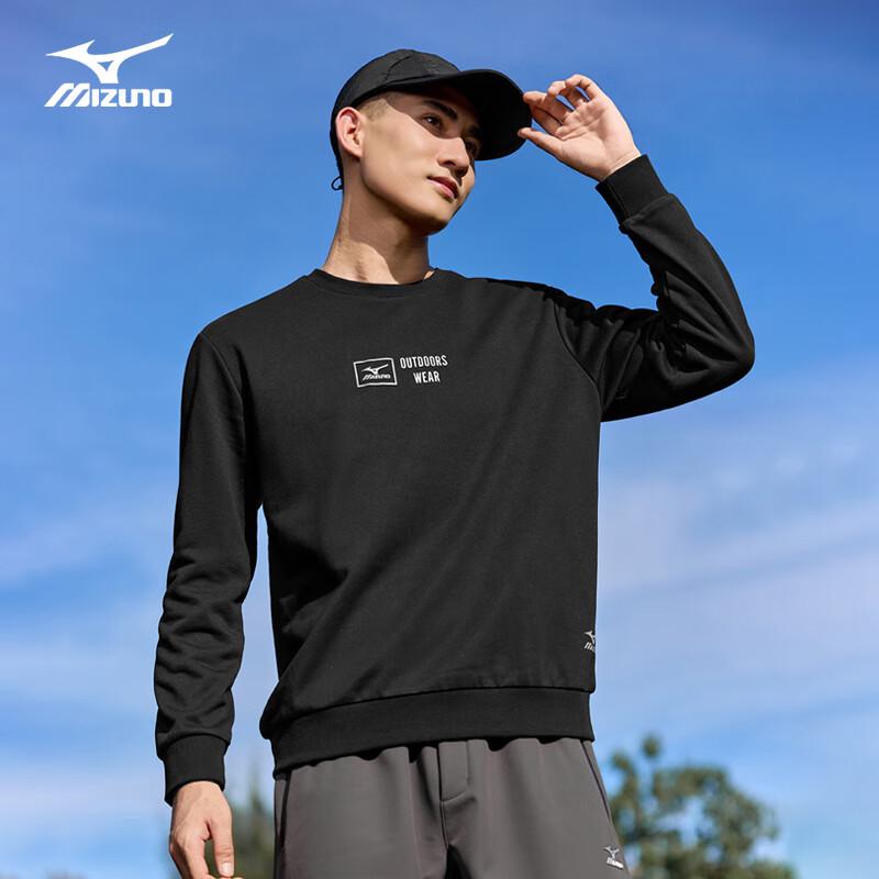 Mizuno Мужской повседневный свитшот с длинным рукавом и круглым вырезом для улицы