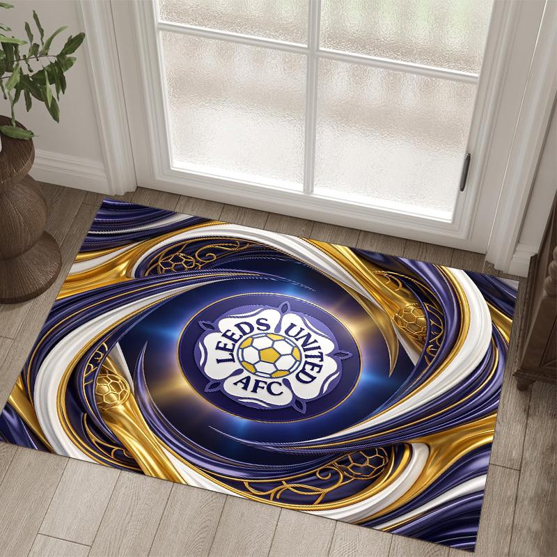 Футбольный дизайн Leeds United Хрустальный бархатный ковер Уютный Не?Нескользящий ковер с принтом для спальни, гостиной, прихожей