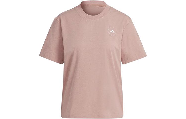 adidas Женская футболка с заниженной линией плеча X Stella McCartney Розовая HT1113