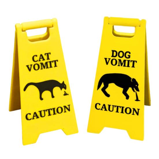 1/2Pcs Dog Cat Vomit Caution Sign Weather-proof Plastic Outdoor Garden Yard Lawn Pet Black Cat