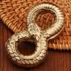 Brass Gold Snake Hand Handle Piece Exercise Finger Activity Metal Handicraft Decompression Artifact Pure Copper Ingot Snake Bronze Artifact
