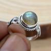 Labradorite 925 Sterling Silver Women Ring, Round Gemstone Handamde Ring