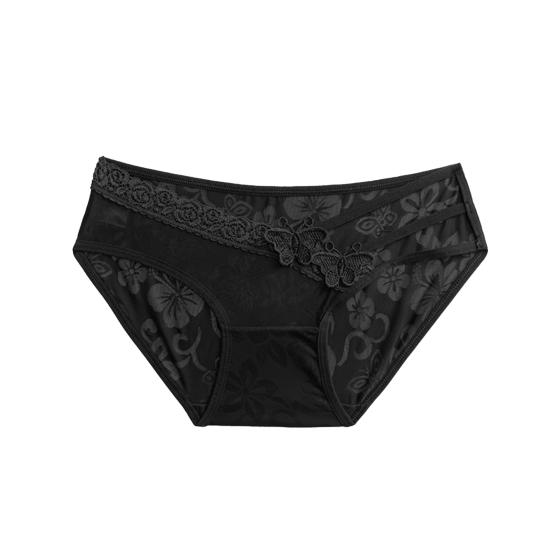 Милые женские трусы в японском стиле, прозрачные кружевные трусы с декором бабочек, однотонные сексуальные трусики с низкой посадкой