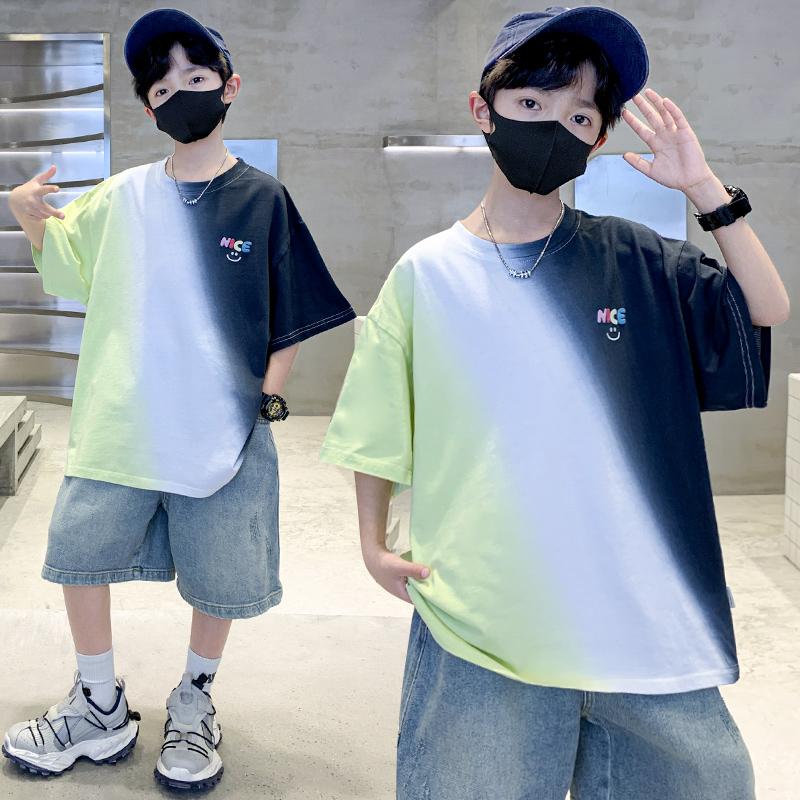Children's clothing boys' summer T-shirt short sleeved 2026 new summer boys' big children's summer cool top trend