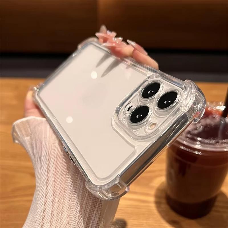 Роскошный прозрачный противоударный чехол для iPhone 17 16 15 14 13 12 11 Pro Max 7 8 Plus X XS XR 16E Мягкий силиконовый бампер Чехлы Обложка