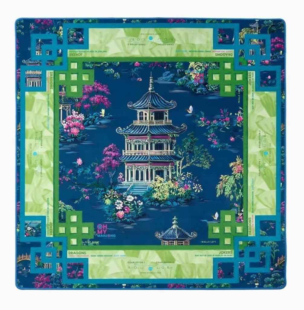 3mm Thick American Mahjong Mat Custom Pink Vase Gingham Pattern Durable Game Table Cover for Home Use