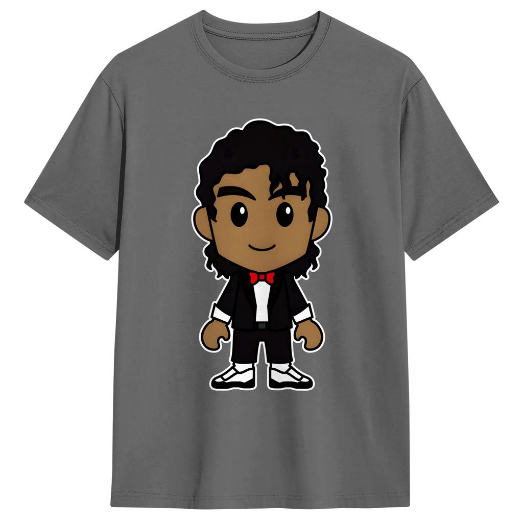 MMichael JJackson Чиби MJ Billie Футболка Харадзюку Футболки С Коротким Рукавом Y2K Базовые Топы Летние Хлопковые Большого Размера Топы