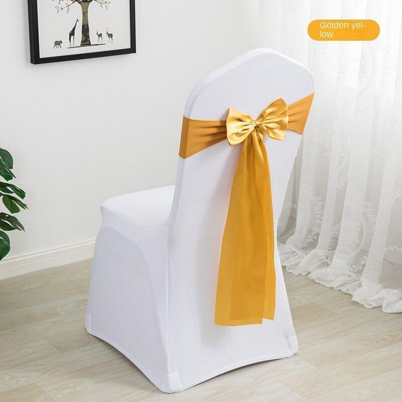 Складной стул, ленты, ленты для стульев из спандекса, атласные пояса для стула, банты для стула, эластичные пояса для стула для свадебных вечеринок, мероприятий, банкетов, отелей, домашнего кухонного стула
