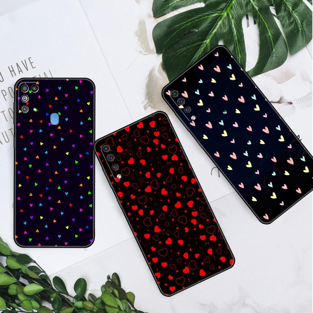 Чехол LOVE Heart для Samsung Galaxy A50 A70 M52 A30 A20s A20e A10 A40 A10s M51 M31 M30s M13 5G черный чехол для телефона