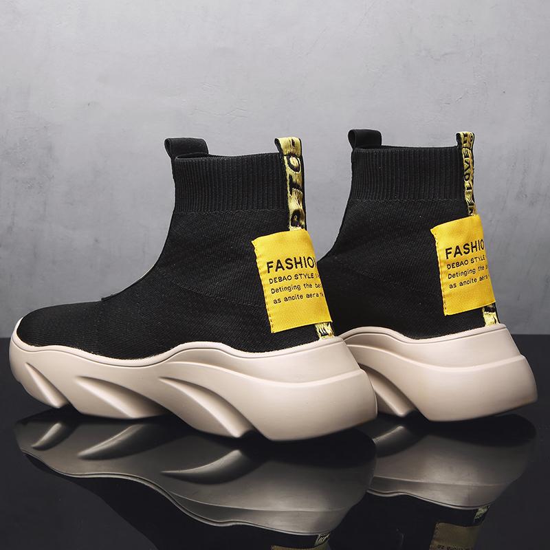 Мужская модная повседневная обувь, высокие мужские кроссовки, трендовые сетчатые бахилы, дышащие спортивные кроссовки для бега, новые носки, обувь