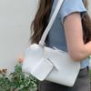 Vintage Leather Shoulder Bags For Women Simple Female White Handbags With Earphone Bag Design Ladies Black Underarm Bags