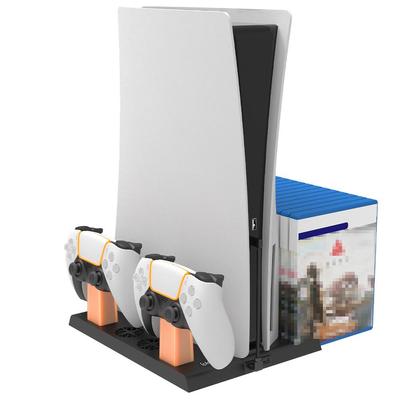 Охлаждающий вентилятор на подставке PS5 с зарядной станцией с двумя контроллерами и слотом для хранения аксессуаров для дисков PlayStation 5