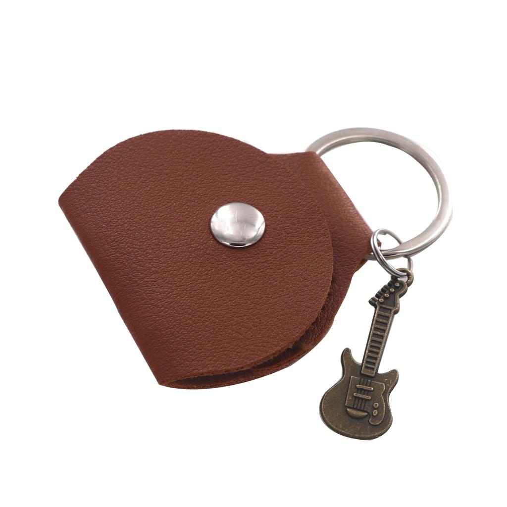 Чехол для медиатора из искусственной кожи с кольцом для ключей и маленькой подвеской Чехол для медиатора для гитары Сумка-футляр для ключей Plectrum