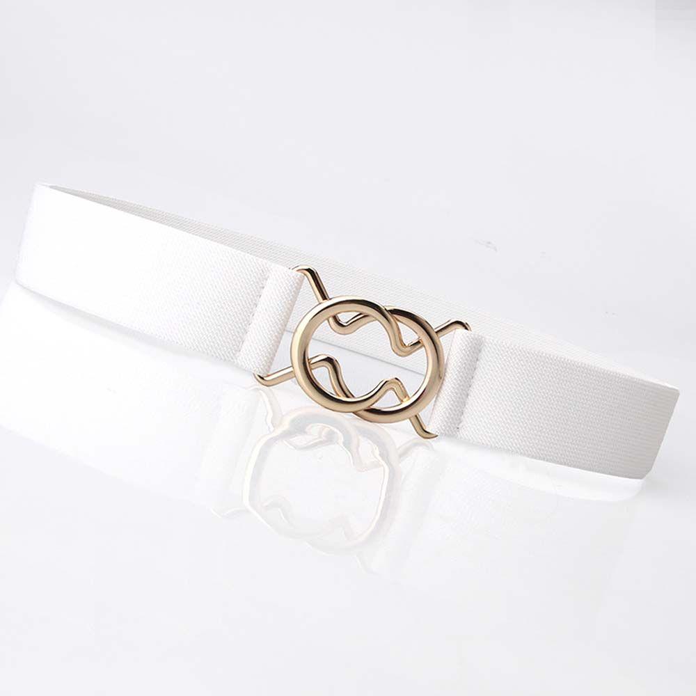 Knot Geometric Female Waist Strap Gold Round Buckle Belt Elastic Waist Belt Women Waistband