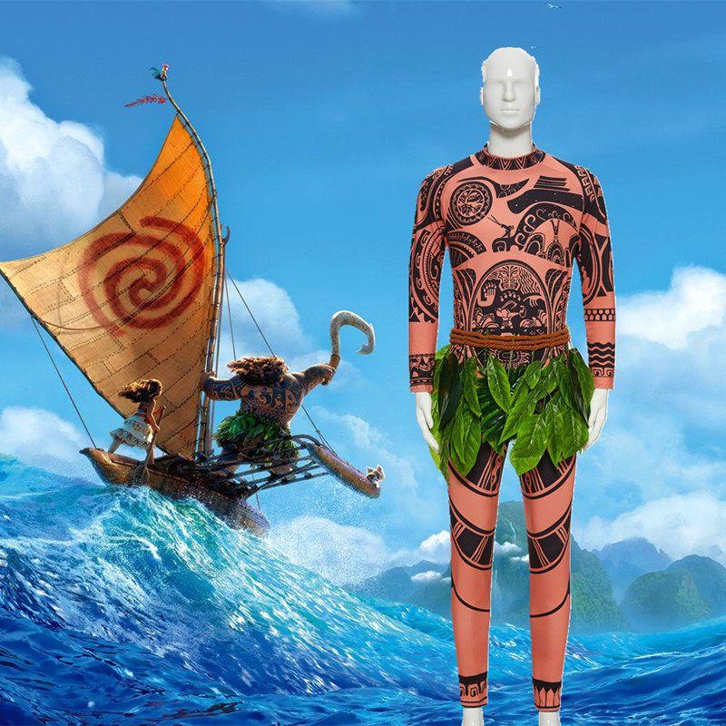 Moana Cosplay Maui Costume Halloween Anime Adult Outfit