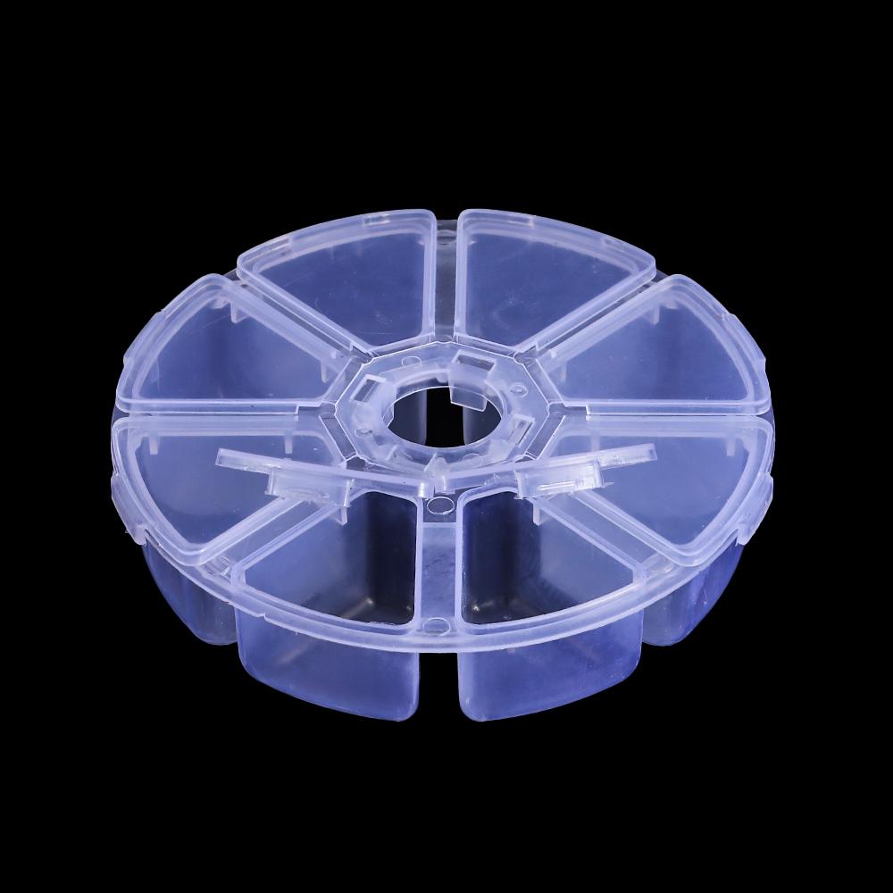 Fashion Organizer Transparent 8 Grids Nail Art Rhinestones Case Empty Storage Box Jewelry Container