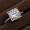 ZAKOL Classic Clear Geometric Cubic Zirconia Wedding Ring for Women Brilliant Sparkling Engagement Party Zircon Gifts