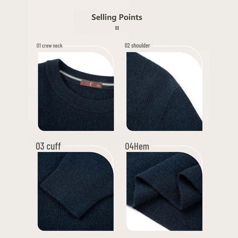 TRIES Men's Wool Blend Round Neck Sweater