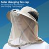 Mosquito Head Net Hat with Fan for Men Women Wide Brim Sun Hat with Mesh Net Summer Cooling Bucket Hat for Outdoor Fishing Hiking