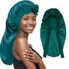 Long Satin Bonnet with Tie Band Double Layer Women Sleeping Bonnet