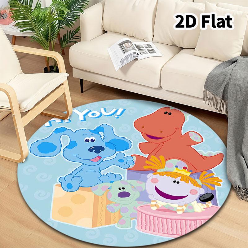 Blue'S Clues Round Area Rug Carpet Rug For Living Room Bedroom Sofa Playroom Decor Nonslip Floor Mat