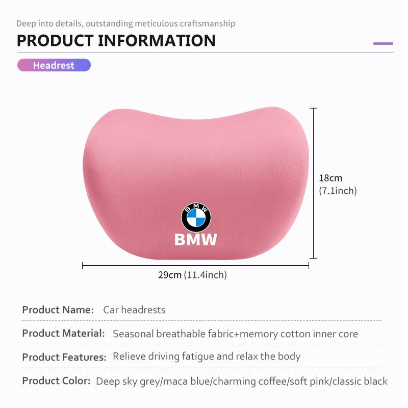 KHQB5 For BMW Car Lumbar Back Support Headrest Neck Pillow Car Seat Cushion X3 X5 M5 M3 E46 E90 E60 F10 E39 F30 E36 G30 E87 E70
