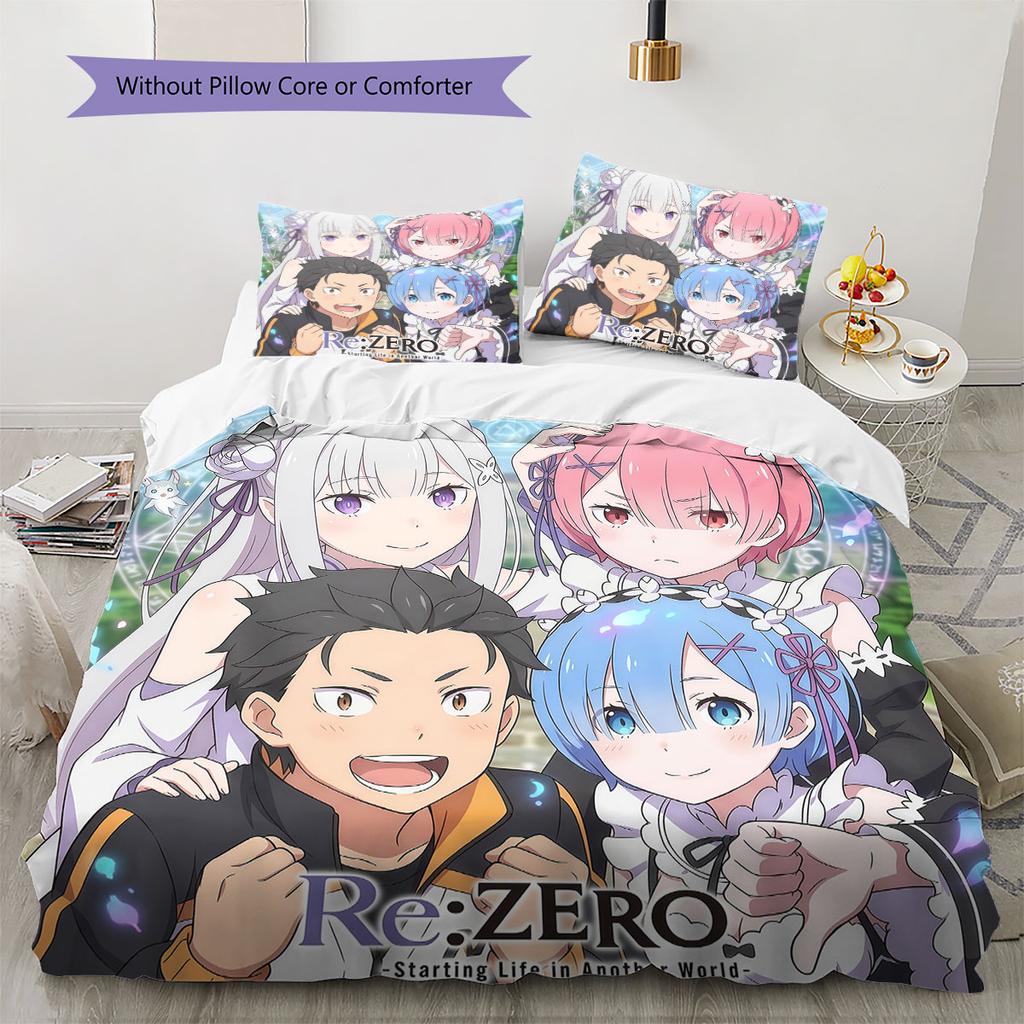 Re Zero Мягкое постельное белье с пододеяльником, Детский комплект постельного белья, Очень большой размер, Праздничный подарок, Различные размеры в наличии -HE224