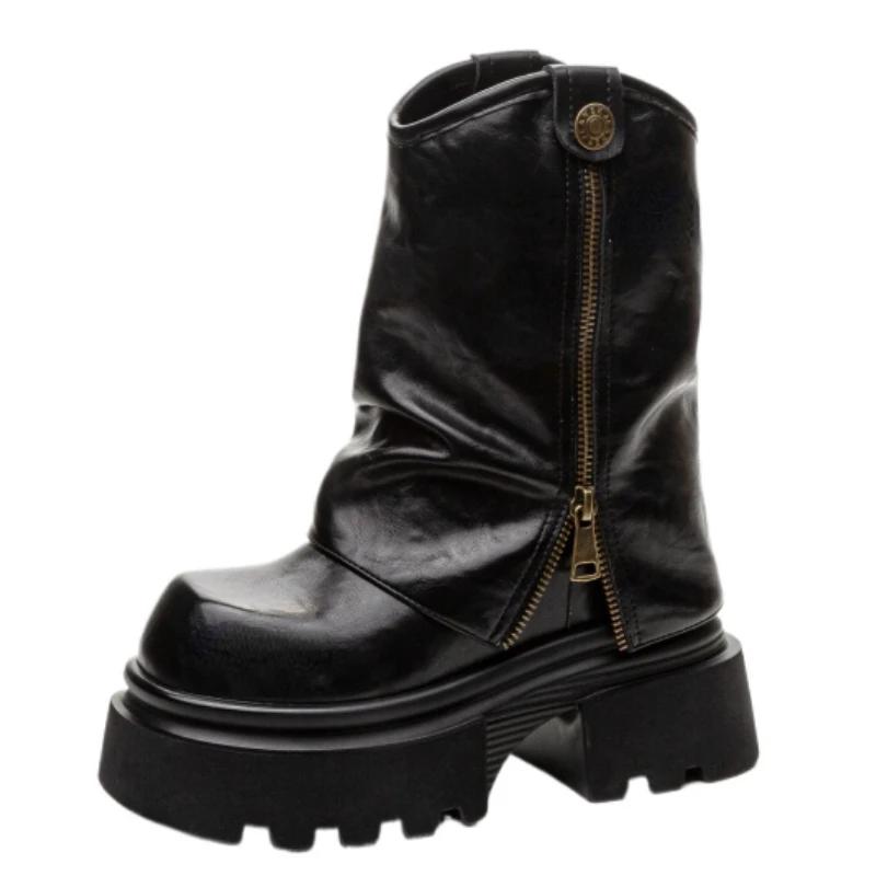 Модные 13-сантиметровые ботильоны до щиколотки, ботинки-чулки, сапоги из натуральной коровьей кожи, слипоны, женские осенние мотоциклетные весенние женские модные мокасины